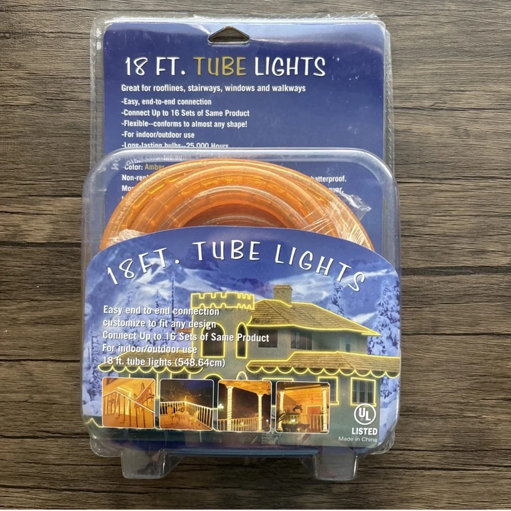 Big Lots 18 ft Multi Colored String Tube Lights Deck Summer Christmas Amber